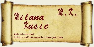 Milana Kušić vizit kartica